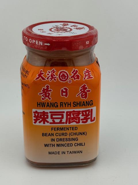 HWANG RYH SHIANG Fermented Bean Curd CHUNK with Minced Chili-10.5 OZ